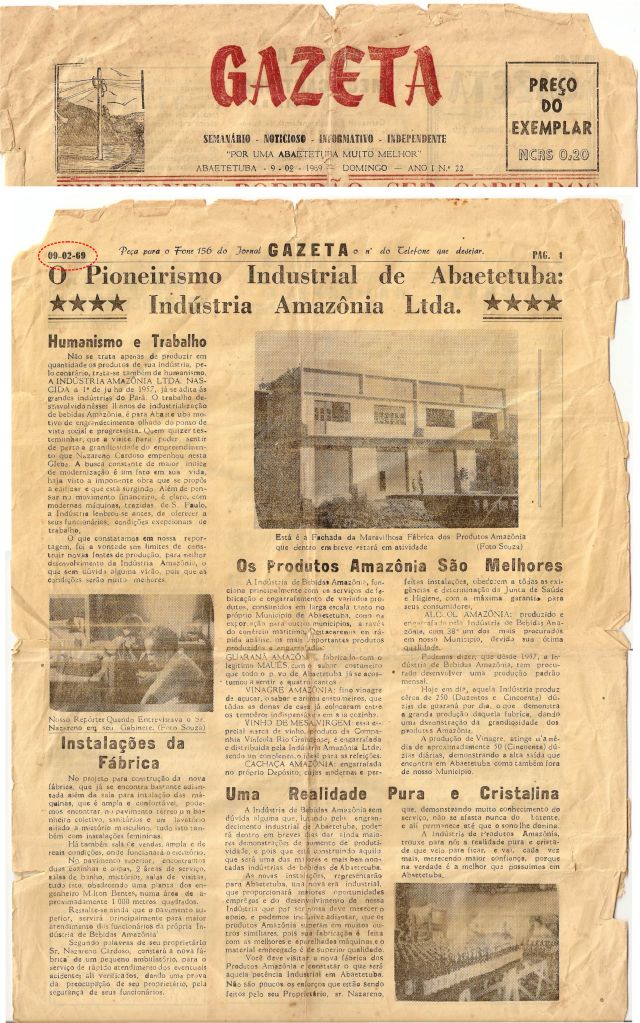 19690209 NEWSPAPER NEW FACILITY GUARANA AMAZONIA